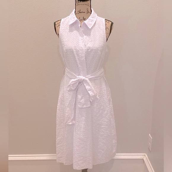 Tommy Hilfiger Dresses & Skirts - Tommy Hilfiger Fit Flare White Eyelet Dress 10 NWT